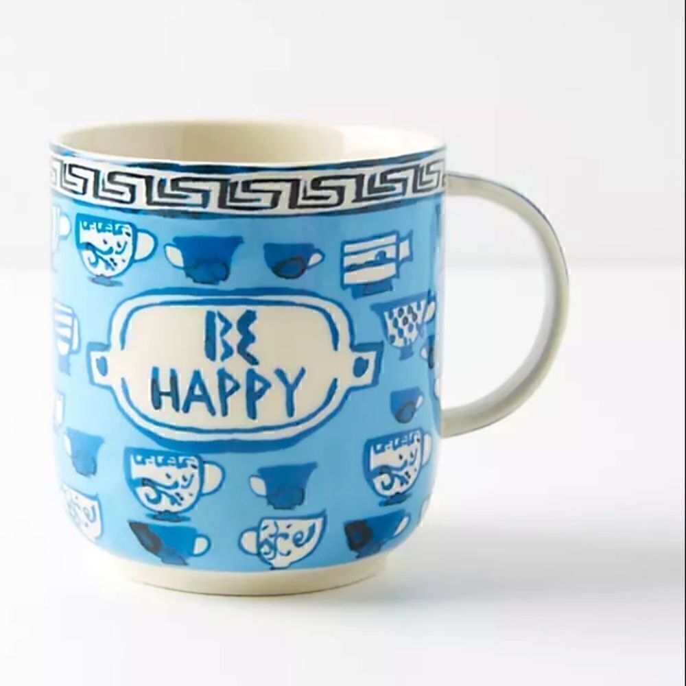 Anthropologie Be Happy Gena mug